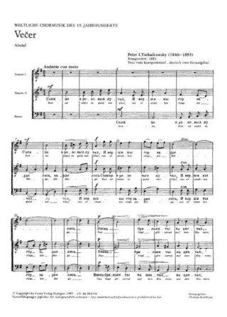 Pyotr Ilyich Tchaikovsky - Vecer (Abend) G-Dur (1881)