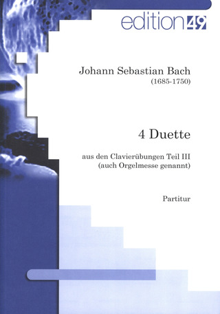 Johann Sebastian Bach: 4 Duette (Clavieruebungen 3 Bwv 802-805)