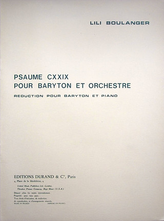 Lili Boulanger - Psaume 129 Baryton-Piano (Fr-Angl) (Ton Original