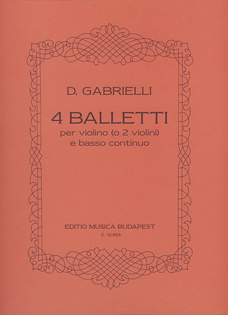 Domenico Gabrielli - 4 balletti op. 1