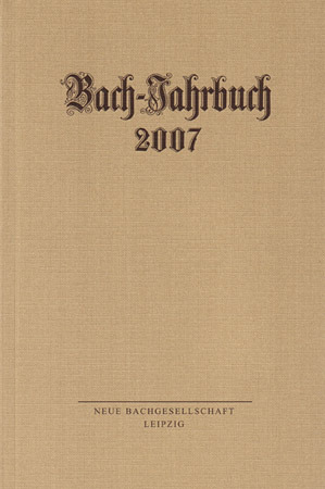 Bach-Jahrbuch 2007