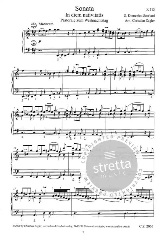 Domenico Scarlatti: Sonata "Pastorale in diem nativitatis" / "Pastorale zum Weihnachtstag" K 513 (1)