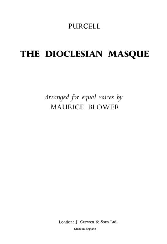 Henry Purcell - The Dioclesian Masque