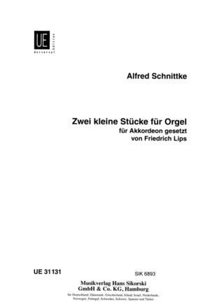 Alfred Schnittke - 2 kleine Stücke für Orgel