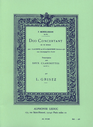 Felix Mendelssohn Bartholdy - Duo Concertant