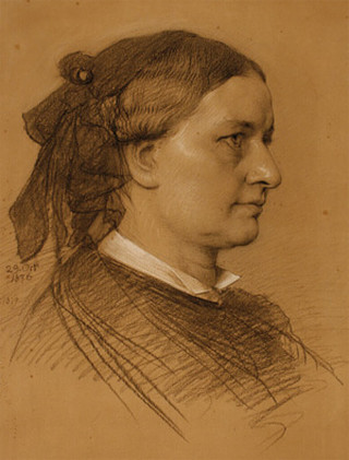 Postkarte Clara Schumann (1876)