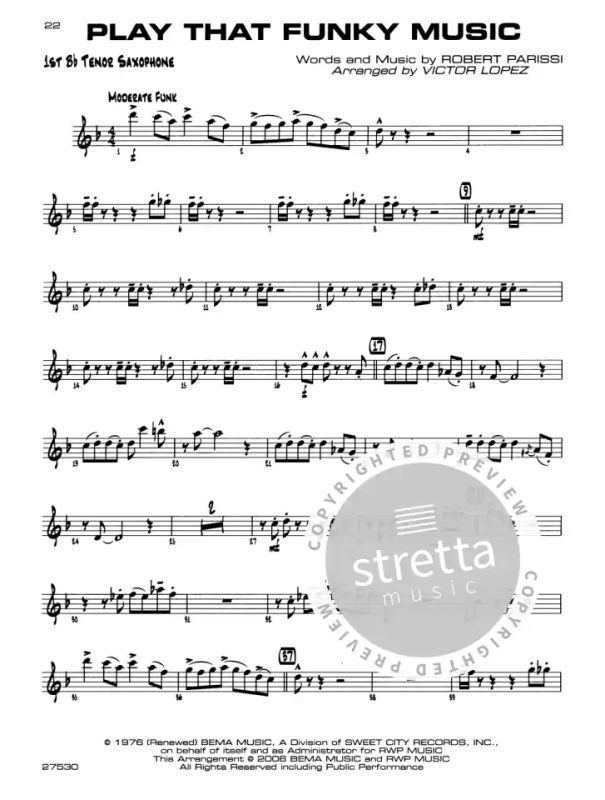 Play That Funky Music Horn Parts By Digital Sheet Music.
