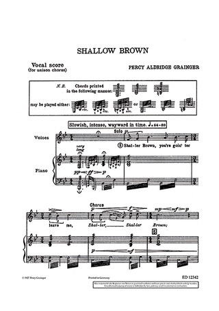 Percy Grainger - Shallow Brown
