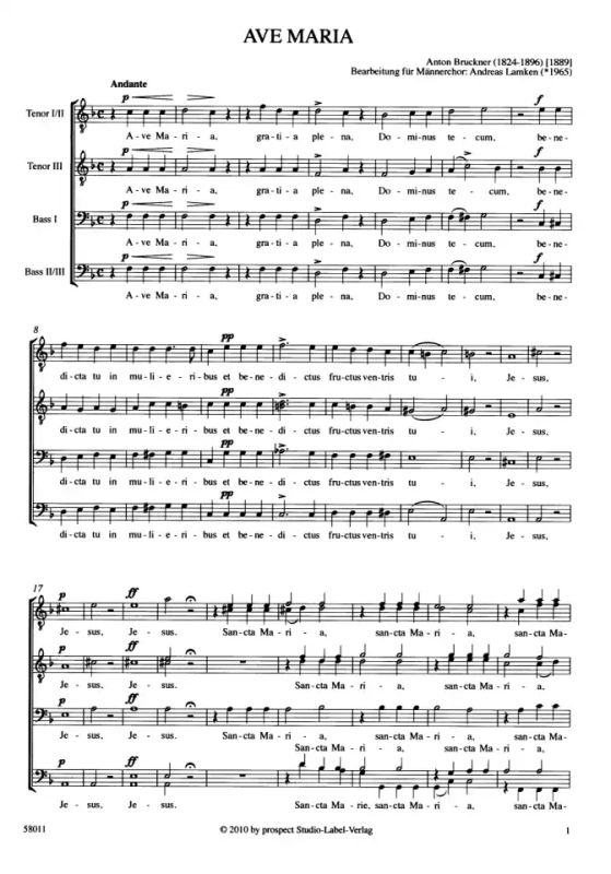 Anton Bruckner - Ave Maria F-Dur (1889)