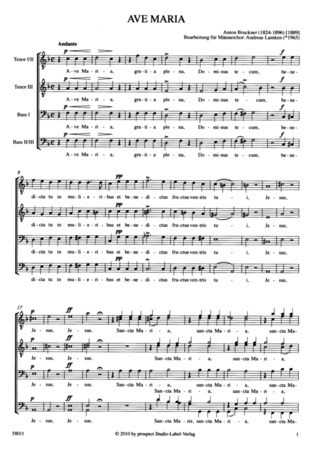 Anton Bruckner: Ave Maria F-Dur (1889)