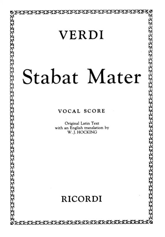 oogst Berri Monografie Stabat Mater Lat-Eng Vsc from Giuseppe Verdi | buy now in the Stretta sheet  music shop