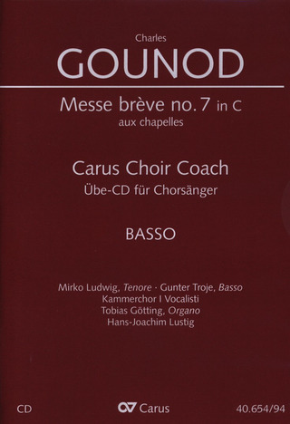 Charles Gounod: Messa brève C-Dur no. 7 aux chapelles – Chorstimme Bass