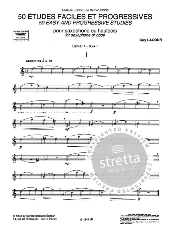 Guy Lacour - 50 Études faciles et progressives 1