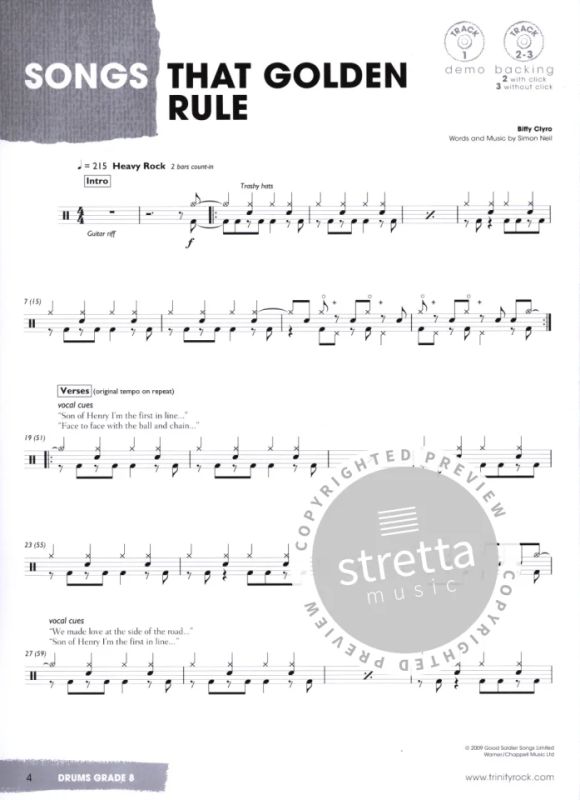 Rock & Pop Exams: Drums Grade 8 | buy now in the Stretta sheet music shop.