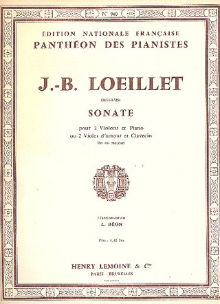 Jean-Baptiste Loeillet de Londres - Sonate en sol maj.