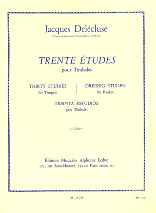 Jacques Delécluse - 30 Études pour Timbales 3