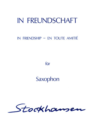 Karlheinz Stockhausen - In Freundschaft - Sax