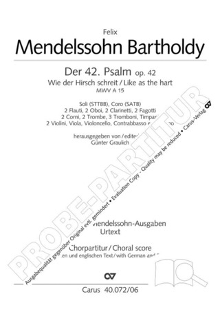 Felix Mendelssohn Bartholdy y otros. - Psalm 42 op. 42