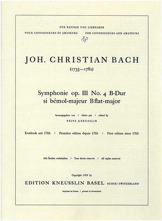 Johann Christian Bach - Sinfonie B-Dur op. 3/4
