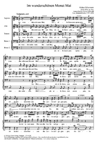 Robert Schumann: Schumann/Gottwald: Vier Gesänge aus "Dichterliebe"