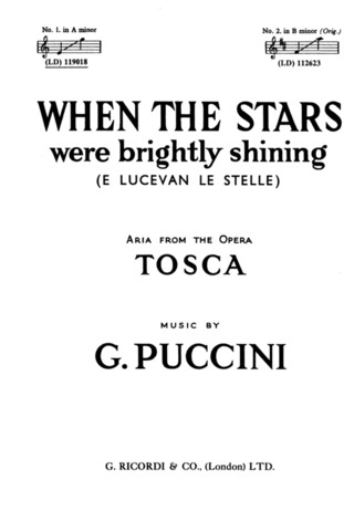 Giacomo Puccini - E Lucevan Le Stelle (Tosca) E/L Key Am (T)