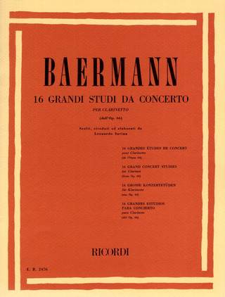 Carl Baermann: 16 Grandi Studi Da Conc. (Dall'op. 64)