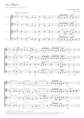 Sergei Rachmaninoff - Rachmaninov: Ave Maria; Gluck: De profundis