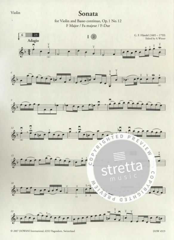 Georg Friedrich Händel - Violin Sonata Op.1 No.12 In F