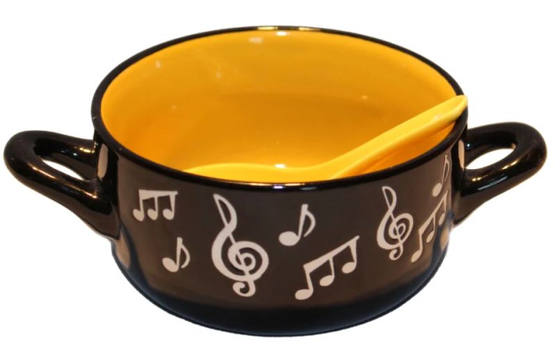 Music Note Bowl with Spoon