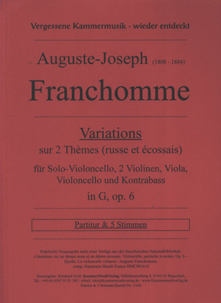 Auguste-Joseph Franchomme: Variations sur 2 Thèmes (russe et écossais) G-Dur op. 6