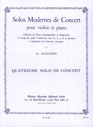 Maurice Hauchard - Solo Moderne De Concert N04