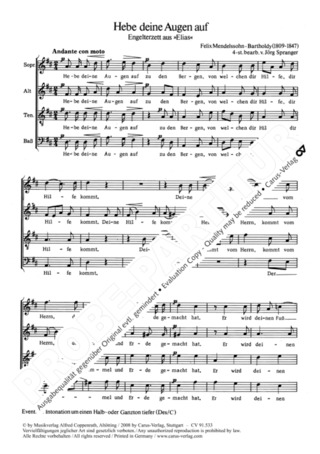 Felix Mendelssohn Bartholdy - Hebe deine Augen auf