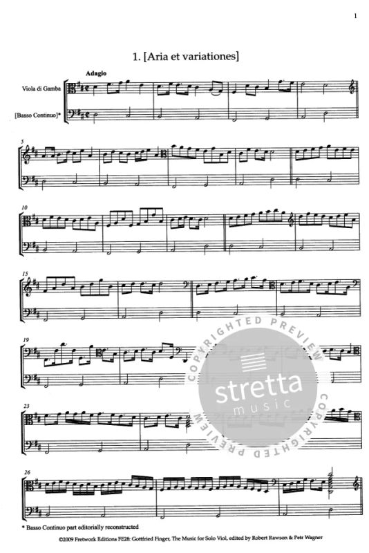Gottfried Finger - The Music for Solo Viola da Gamba (1)