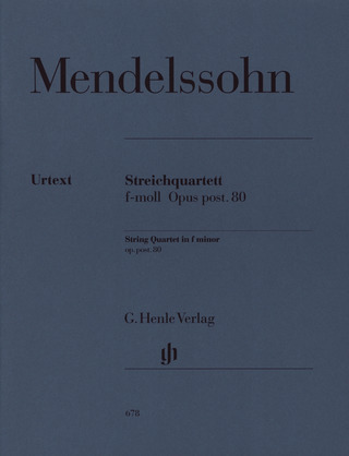 Felix Mendelssohn Bartholdy - Quatuor à cordes en fa mineur op. post. 80