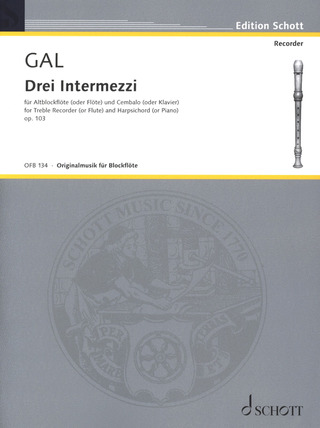 Hans Gál - 3 Intermezzi op. 103