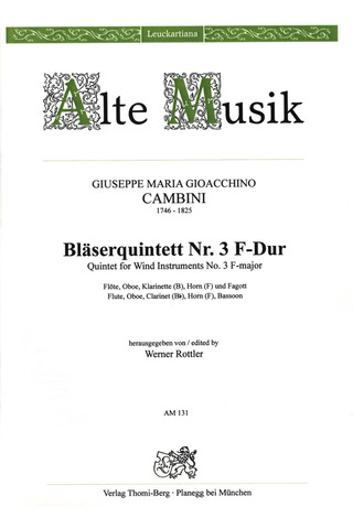 Giuseppe Cambini: Quintett Nr. 3 F-Dur