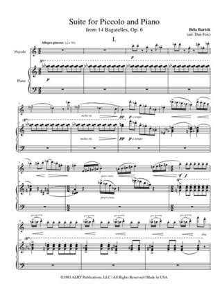 Béla Bartók - Suite For Piccolo and Piano