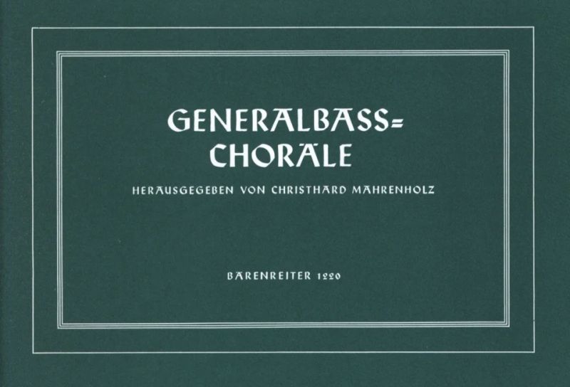 Christhard Mahrenholz - Generalbass-Choräle
