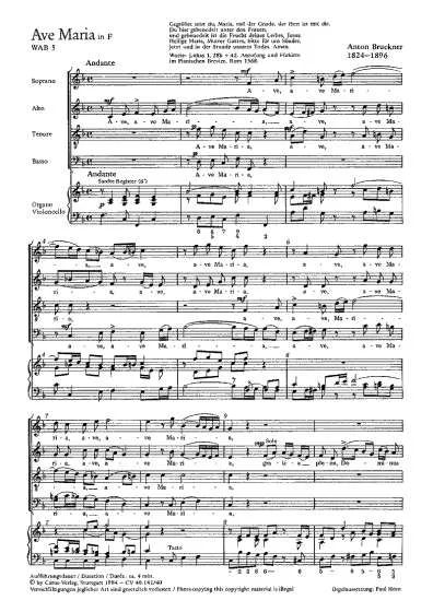 Anton Bruckner - Ave Maria F-Dur WAB 5 (1856)