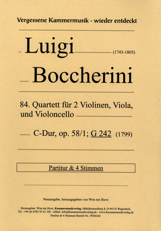 Luigi Boccherini: Quartett 84 C-Dur op. 58/1