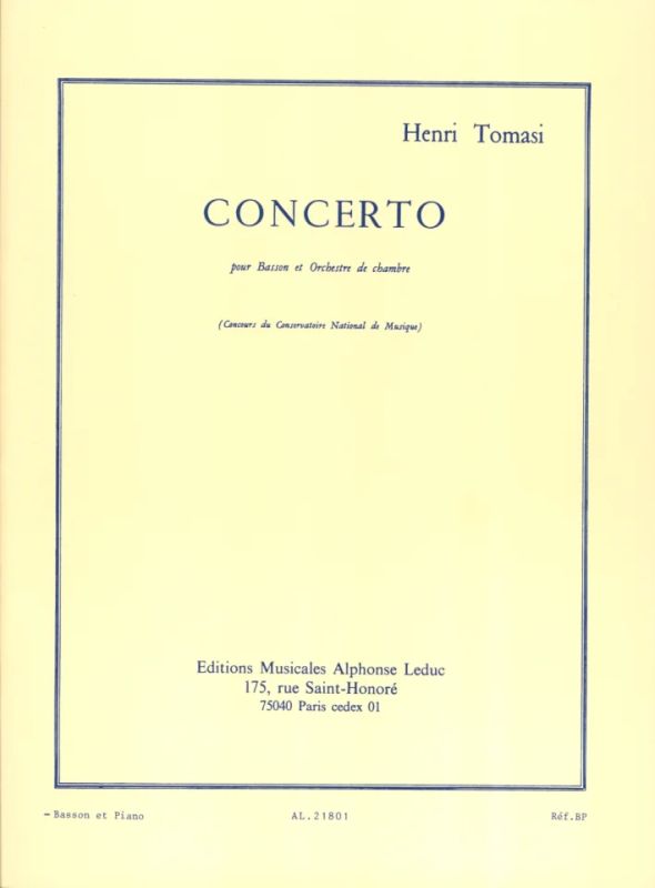 Henri Tomasi - Concerto pour Basson et Orchestre de chambre