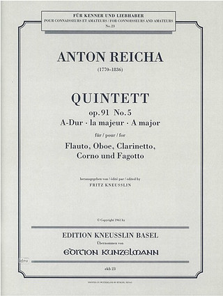 Anton Reicha - Quintett A-Dur op. 91/5