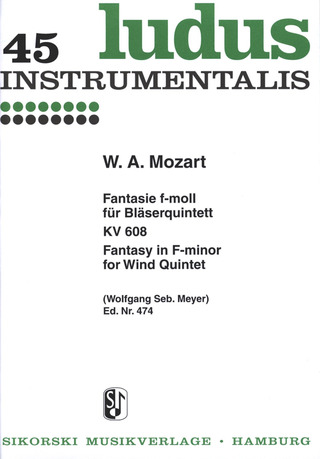 Wolfgang Amadeus Mozart: Fantasie für Bläserquintett f-moll KV 608