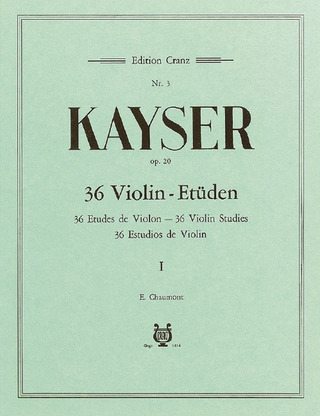 Heinrich Ernst Kayser - 36 Etüden op. 20 Band 1