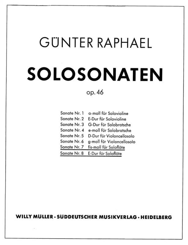 Günter Raphael - Solosonaten op.46 Band 4 (Nr.7-8)