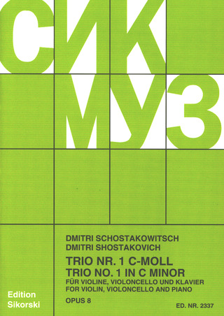Dmitri Sjostakovitsj - Trio Nr. 1 c-Moll op. 8