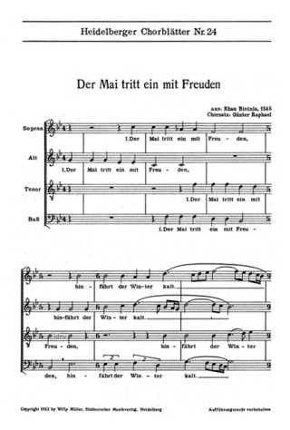 Günter Raphael - Heidelberger Chorblätter Nr. 24