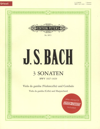 Johann Sebastian Bach - 3 Sonaten für Viola da gamba (Violoncello) und Cembalo BWV 1027-1029