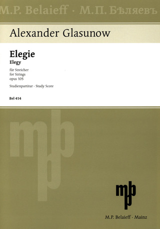 Alexander Glasunow - Elegie d-Moll op. 105 (1928)