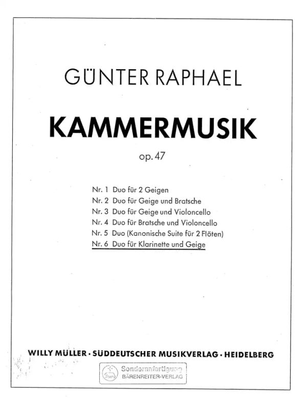 Günter Raphael - Duo (1940) Es-Dur op. 47,6
